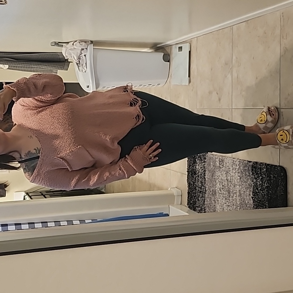 Distressed mauve top